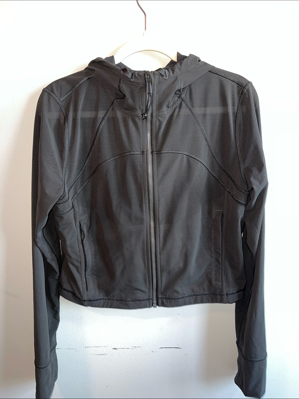 Lululemon Mesh Cropped Hooded Define Jacket Graphite Grey Size 8